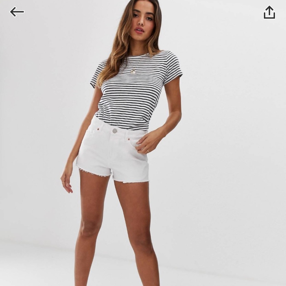 White cutoff shorts